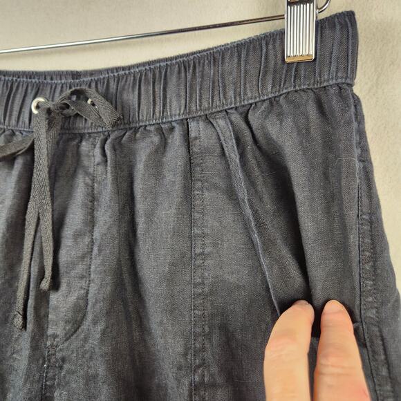 Nicole Miller Women's 100% Linen Cargo Jogger Pants Women’s SZ M Navy  EUC - Picture 6 of 15